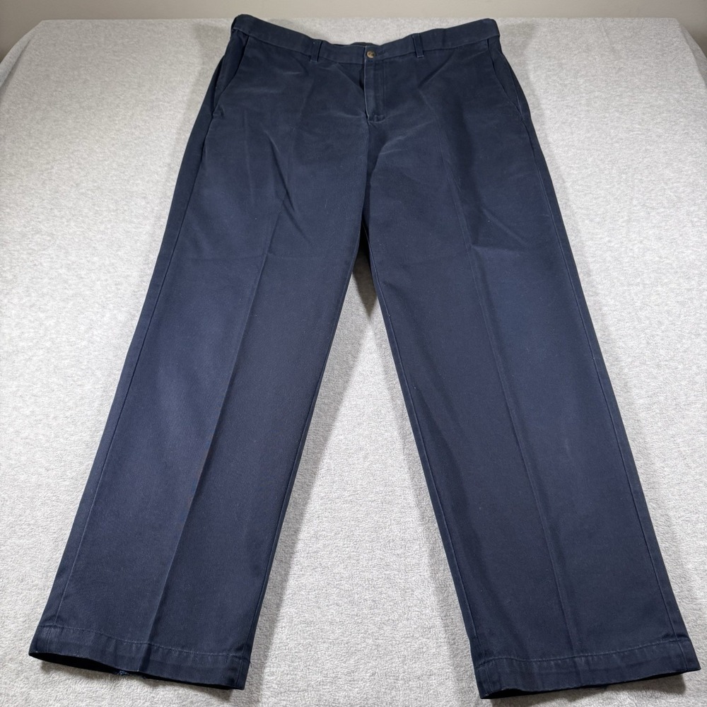 Haggar Men's Pants Navy Blue‎ Select No Iron Cotton 38x31